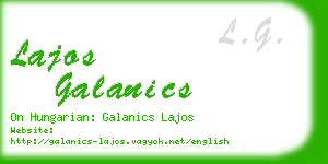 lajos galanics business card